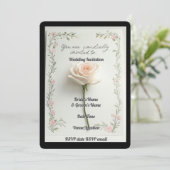 Huwelijksuitnodiging Elegante Bloemen Romaans Rust Kaart (Staand voorkant)