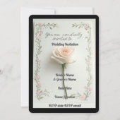 Huwelijksuitnodiging Elegante Bloemen Romaans Rust Kaart (Voorkant)