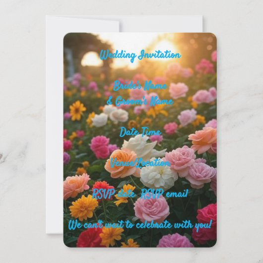 Huwelijksuitnodiging Elegante Bloemen Rustieke Boh Kaart (Voorkant)