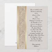 Huwelijksuitnodiging elegante reliëf look canvas, kaart (Voorkant / Achterkant)