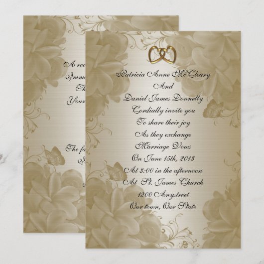 Huwelijksuitnodiging elegante satijn Frangipani Kaart (Voorkant / Achterkant)