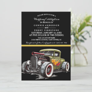 Huwelijksuitnodiging en Hot Rod Kaart