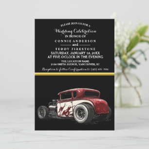 Huwelijksuitnodiging en Hot Rod Kaart