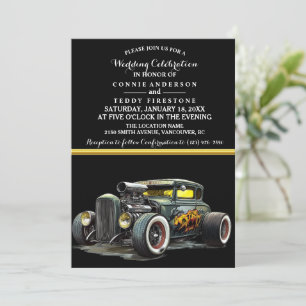 Huwelijksuitnodiging en Hot Rod Kaart