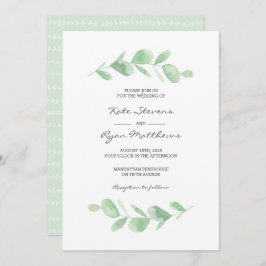 huwelijksuitnodiging | Eucalyptus garden-waterverf Kaart