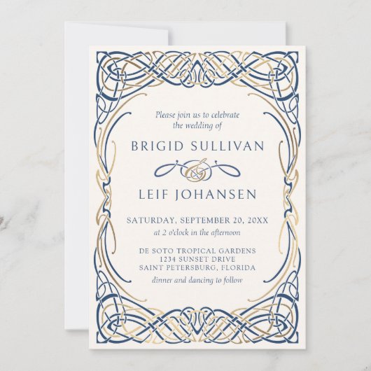 Huwelijksuitnodiging Fantasy Keltische Middeleeuws Kaart (Voorkant)