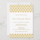 Huwelijksuitnodiging faux Gold Arabesques Kaart (Voorkant)