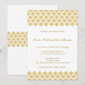 Huwelijksuitnodiging faux Gold Arabesques Kaart (Voorkant / Achterkant)