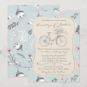HUWELIJKSUITNODIGING |  Fietsliefde Trouwen Kaart (Voorkant / Achterkant)