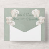 Huwelijksuitnodiging Floral Bewaar de datum All In One Uitnodiging (Achterkant)