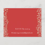 Huwelijksuitnodiging Floral Red Rose Save the Date Aankondigingskaart (Achterkant)