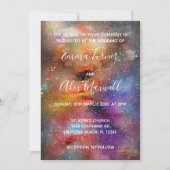 huwelijksuitnodiging | Galaxy-aquarelscript Kaart (Voorkant)