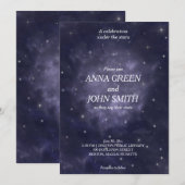 Huwelijksuitnodiging galaxy moderne unieke nachtel kaart (Voorkant / Achterkant)