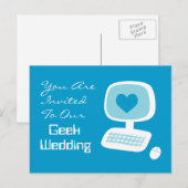 Huwelijksuitnodiging Geeks Ansichtkaarten Uitnodiging Briefkaart (Voorkant / Achterkant)