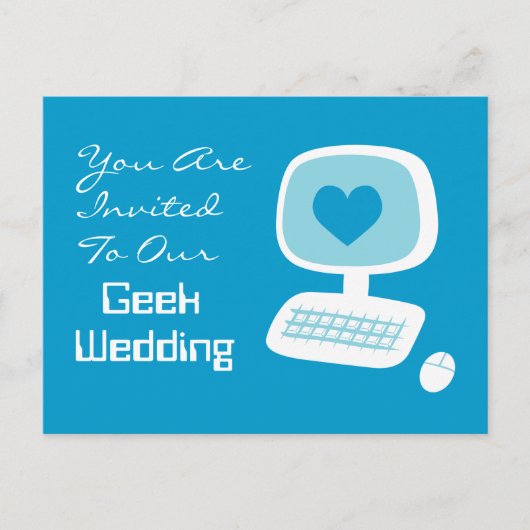 Huwelijksuitnodiging Geeks Ansichtkaarten Uitnodiging Briefkaart (Voorkant)