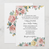 Huwelijksuitnodiging Gehost door de ouders van de  Kaart (Voorkant / Achterkant)