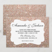 Huwelijksuitnodiging - Glit Fab Two - Roos Gold Kaart (Voorkant / Achterkant)