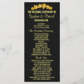 huwelijksuitnodiging | Gold Herfst Foliage Leather Programmakaart (Voorkant)