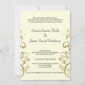 Huwelijksuitnodiging --Gold Swirls & Black 5x7 Kaart (Achterkant)