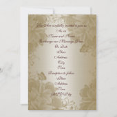 Huwelijksuitnodiging goud satijn plumeria kaart (Voorkant)