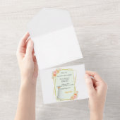 ** Huwelijksuitnodiging groen All In One Uitnodiging (Afscheurbaar)