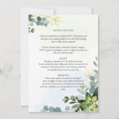 Huwelijksuitnodiging Groen Bladeren Kaart (Achterkant)