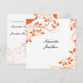 Huwelijksuitnodiging Helder Sinaasappel & Witte Bl Kaart (Voorkant / Achterkant)