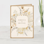 Huwelijksuitnodiging herfst boho wilde bloemen QR- (Voorkant)