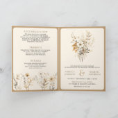 Huwelijksuitnodiging herfst boho wilde bloemen QR- (Binnen)