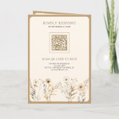 Huwelijksuitnodiging herfst boho wilde bloemen QR- (Achterkant)