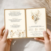Huwelijksuitnodiging herfst boho wilde bloemen QR-