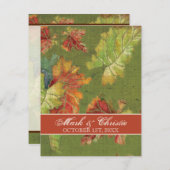 Huwelijksuitnodiging Herfst Druivenblad Batik Kaart (Voorkant / Achterkant)