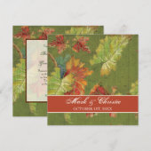 Huwelijksuitnodiging Herfst Druivenblad Batik Kaart (Voorkant / Achterkant)