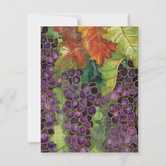 Huwelijksuitnodiging Herfst Druivenblad Kaart (Voorkant)