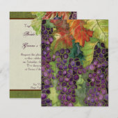 Huwelijksuitnodiging Herfst Druivenblad Kaart (Voorkant / Achterkant)