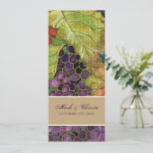 Huwelijksuitnodiging Herfst Druivenblad Kaart (Staand voorkant)