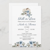 Huwelijksuitnodiging, Herfst in Liefde Bruiloft Kaart (Voorkant / Achterkant)