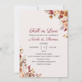 Huwelijksuitnodiging, Herfst in Liefde Bruiloft Kaart (Voorkant)