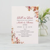 Huwelijksuitnodiging, Herfst in Liefde Bruiloft Kaart (Staand voorkant)