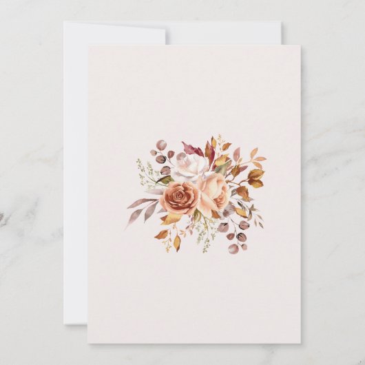 Huwelijksuitnodiging, Herfst in Liefde Bruiloft Kaart (Achterkant)