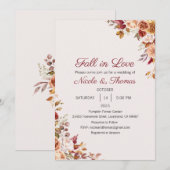 Huwelijksuitnodiging, Herfst in Liefde Bruiloft Kaart (Voorkant / Achterkant)