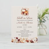 Huwelijksuitnodiging, Herfst in Liefde Bruiloft Kaart (Staand voorkant)