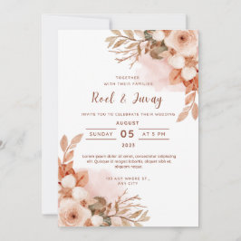 Huwelijksuitnodiging herfst Sinaasappel Kaart