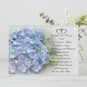 Huwelijksuitnodiging Hortensia en Kant Kaart (Staand voorkant)