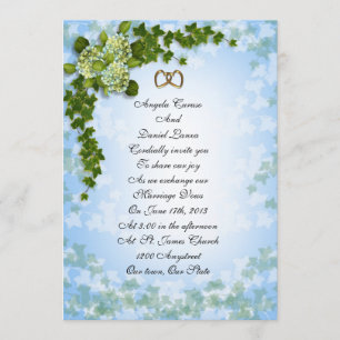 Huwelijksuitnodiging Hortensia en klimop Kaart