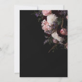 Huwelijksuitnodiging humeurig bloemig, bordeaux wi kaart (Achterkant)