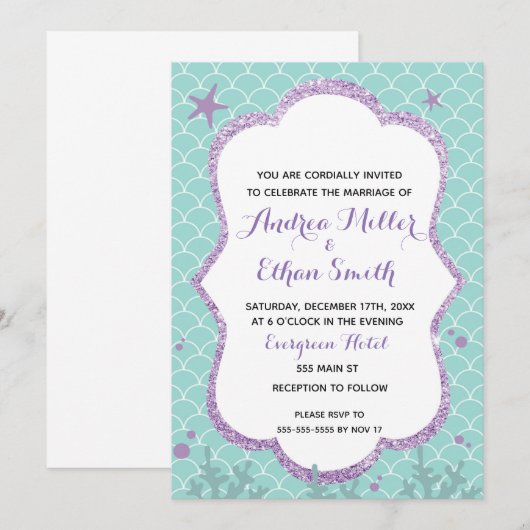 huwelijksuitnodiging in het kader van het Zee stra Kaart (Voorkant / Achterkant)