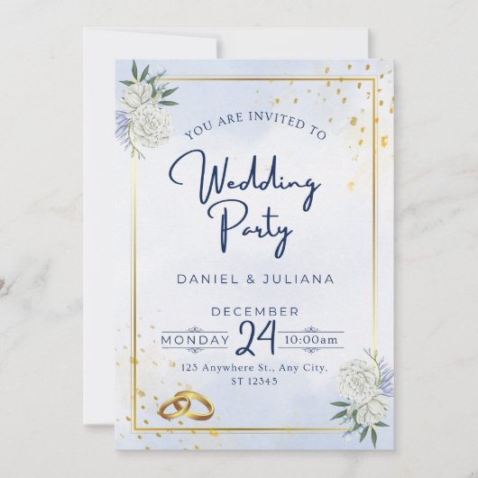 Huwelijksuitnodiging in zachte kleuren kaart (Voorkant)