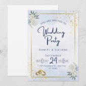 Huwelijksuitnodiging in zachte kleuren kaart (Voorkant / Achterkant)