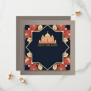 Huwelijksuitnodiging Indiaas thema save the date